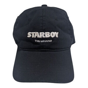 The Weeknd Starboy Embroidered Graphic Cotton Black Baseball Cap Hat One Size